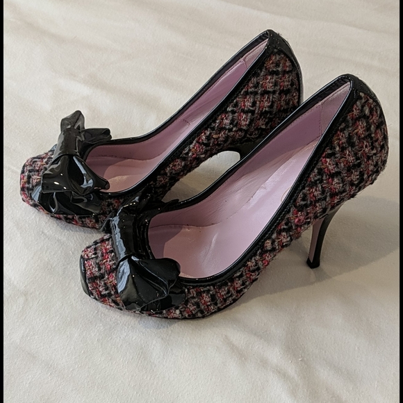 New Red Valentino Tweed Pumps - Picture 2 of 7